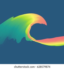 Abstract background with waves. Water surface. Dynamic Effect. Vector illustration for your design. 