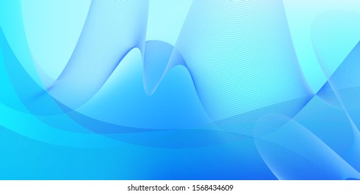 Abstract background waves. White and bright blue abstract background