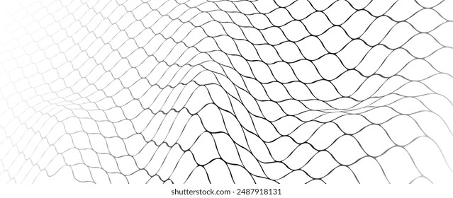 Abstract background of wavy black mesh layers on a bright space with line effect decoration. Circle style concept modern graphic design element for banner, flyer, card. vector