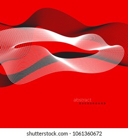 Abstract background with wavy blend shape. Vector illustration.