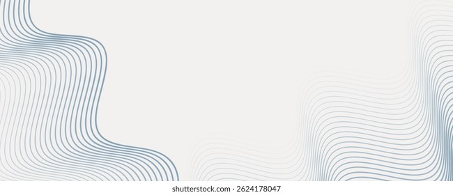 Fondo Abstractas con líneas azules onduladas sobre un fondo blanco. Las líneas azules crean un patrón fluido y texturizado en la superficie blanca. Fondo de Vector de línea ondulada de gradiente abstracto mínimo