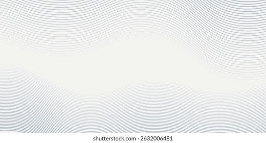 Abstract background with wavy blue lines on a white background. The blue lines create a flowing, textured pattern on the white surface. Minimal abstract gradient wavy line  modern arts