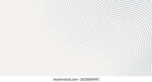 Abstract background with wavy blue lines on a white background. The blue lines create a flowing, textured pattern on the white surface. Minimal abstract gradient wavy line  modern arts