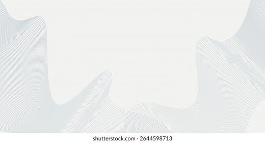 Abstract background with wavy blue lines on a white background. The blue lines create a flowing  textured  good