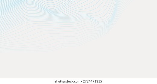 Fondo Abstractas con líneas azules onduladas sobre un fondo blanco. Las líneas azules crean un patrón fluido y texturizado en la superficie blanca. Fondo de Vector de línea ondulada de gradiente abstracto mínimo