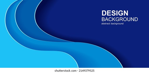 Fondo abstracto con papel azul ondulado. Fondo del vector azul oscuro con onda. Fondo de plantilla de diseño abstracto horizontal azul oscuro.