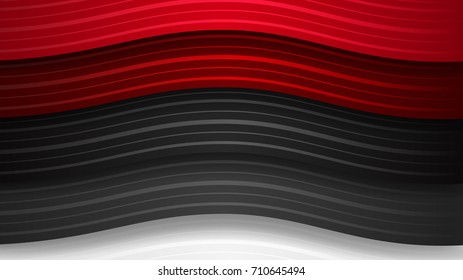 Abstract background of wavy colored stripes with shadows