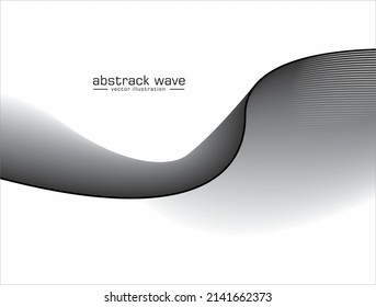 Abstract background with wavy, curved lines. Vector illustration of striped pattern with optical illusion