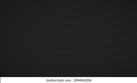 Fondo abstracto de rayas onduladas curvadas con sombras en colores negro y gris