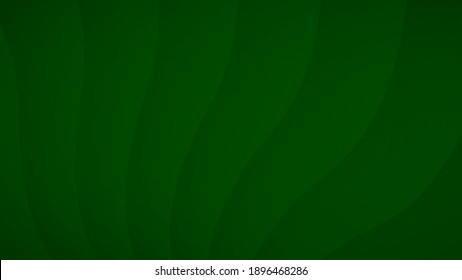 Abstract background of wavy curved stripes with shadows in green colors