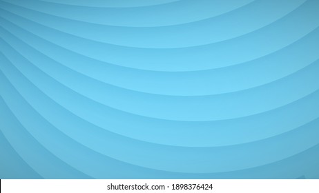Abstract background of wavy curved stripes with shadows in light blue colors
