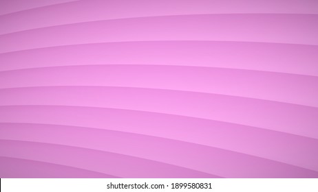 Abstract background of wavy curved stripes with shadows in pink colors