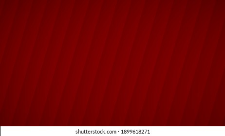Abstract background of wavy curved stripes with shadows in red colors