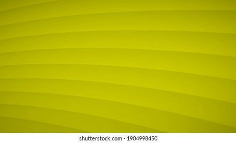 Abstract background of wavy curved stripes with shadows in yellow colors