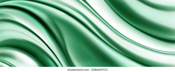 Abstract background with wavy folded surface in light green colors