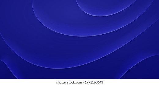 Abstract background with wavy folds in blue colors