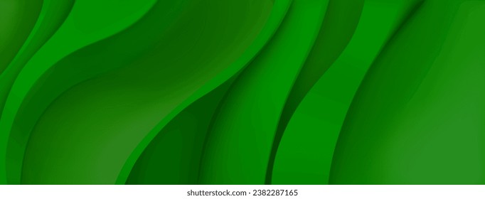 Abstract background with wavy folds in green colors