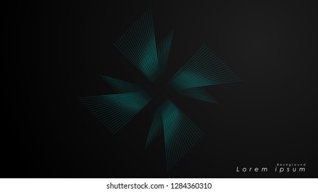 Abstract background of wavy futuristic blue lines. The blue line forms the background of the abstract vector