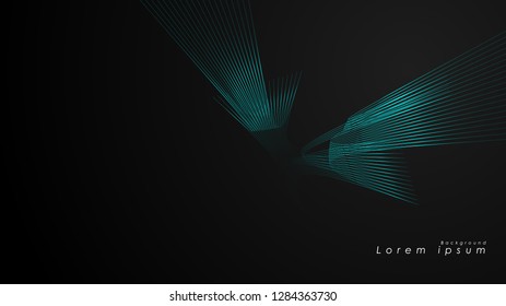 Abstract background of wavy futuristic blue lines. The blue line forms the background of the abstract vector