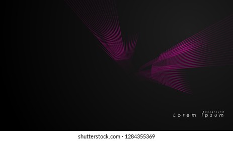 Abstract background of wavy futuristic pink lines. The pink line forms the background of the abstract vector