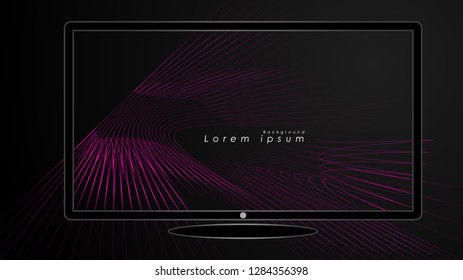 Abstract background of wavy futuristic pink lines. The pink line forms the background of the abstract vector Abstract background of wavy futuristic pink lines. The pink line forms the background of the abstract vector