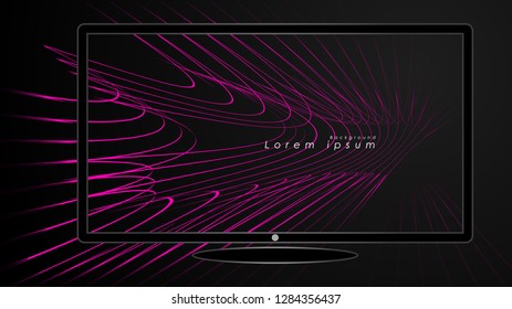 Abstract background of wavy futuristic pink lines. The pink line forms the background of the abstract vector