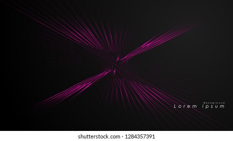Abstract background of wavy futuristic pink lines. The pink line forms the background of the abstract vector
