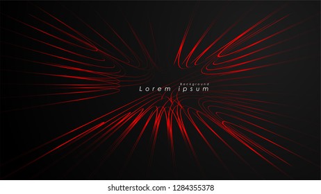 Abstract background of wavy futuristic red lines. The red line forms the background of the abstract vector
