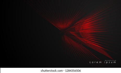 Abstract background of wavy futuristic red lines. The red line forms the background of the abstract vector
