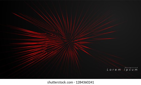Abstract background of wavy futuristic red lines. The red line forms the background of the abstract vector
