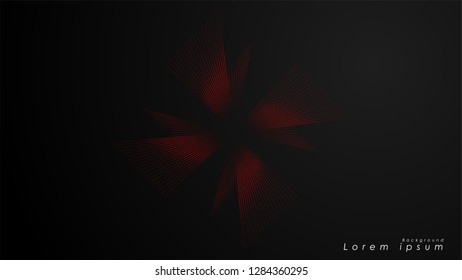 Abstract background of wavy futuristic red lines. The red line forms the background of the abstract vector