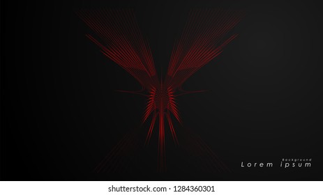 Abstract background of wavy futuristic red lines. The red line forms the background of the abstract vector