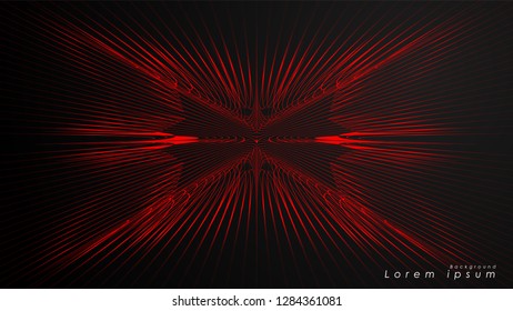Abstract background of wavy futuristic red lines. The red line forms the background of the abstract vector