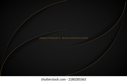 abstract background with wavy golden lines and shadows
