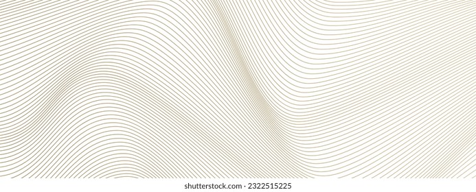 abstract background with wavy golden lines. Vector illustration