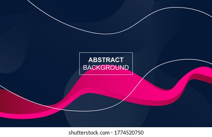 Abstract background with wavy gradient color and line. Trendy gradient shapes composition. Vector Illustrator