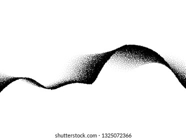 Abstract background with wavy gradient of scattered dots