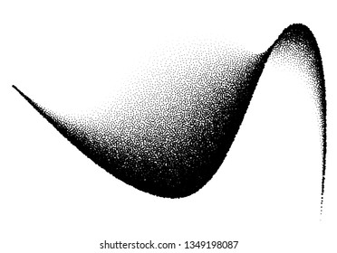 Abstract background with wavy gradient of scattered dots