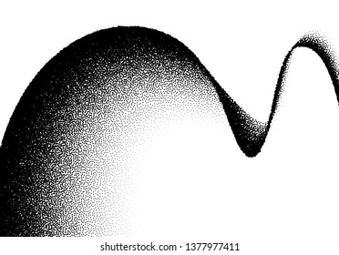 Abstract background with wavy gradient of scattered dots