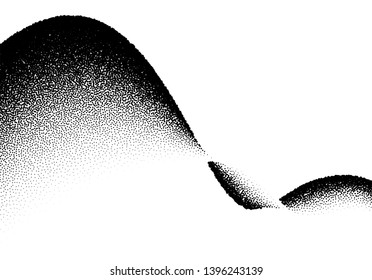 Abstract background with wavy gradient of scattered dots