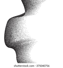 Abstract background with wavy gradient of scattered dots