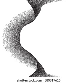 Abstract background with wavy gradient of scattered dots