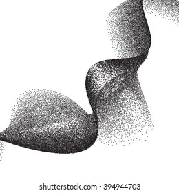 Abstract background with wavy gradient of scattered dots