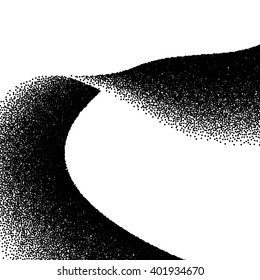 Abstract background with wavy gradient of scattered dots