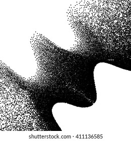 Abstract background with wavy gradient of scattered dots