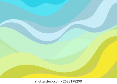 Fondo abstracto con líneas de gradiente verde ondulado