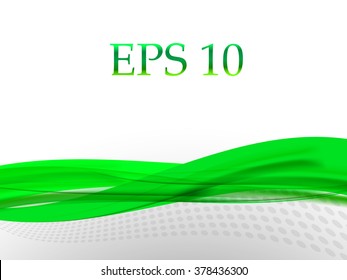 Abstract background with wavy green lines, vector illustration
