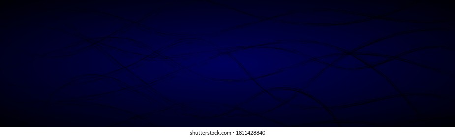 Abstract background of wavy intertwining lines in dark blue colors