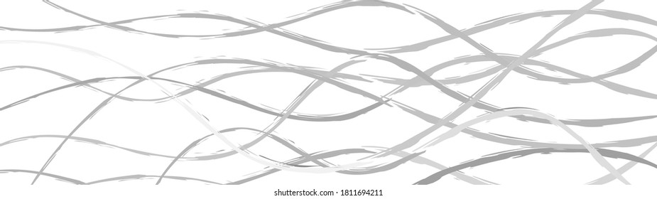 Abstract background of wavy intertwining lines, gray on white