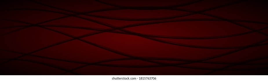 Abstract background of wavy intertwining lines in dark red colors
